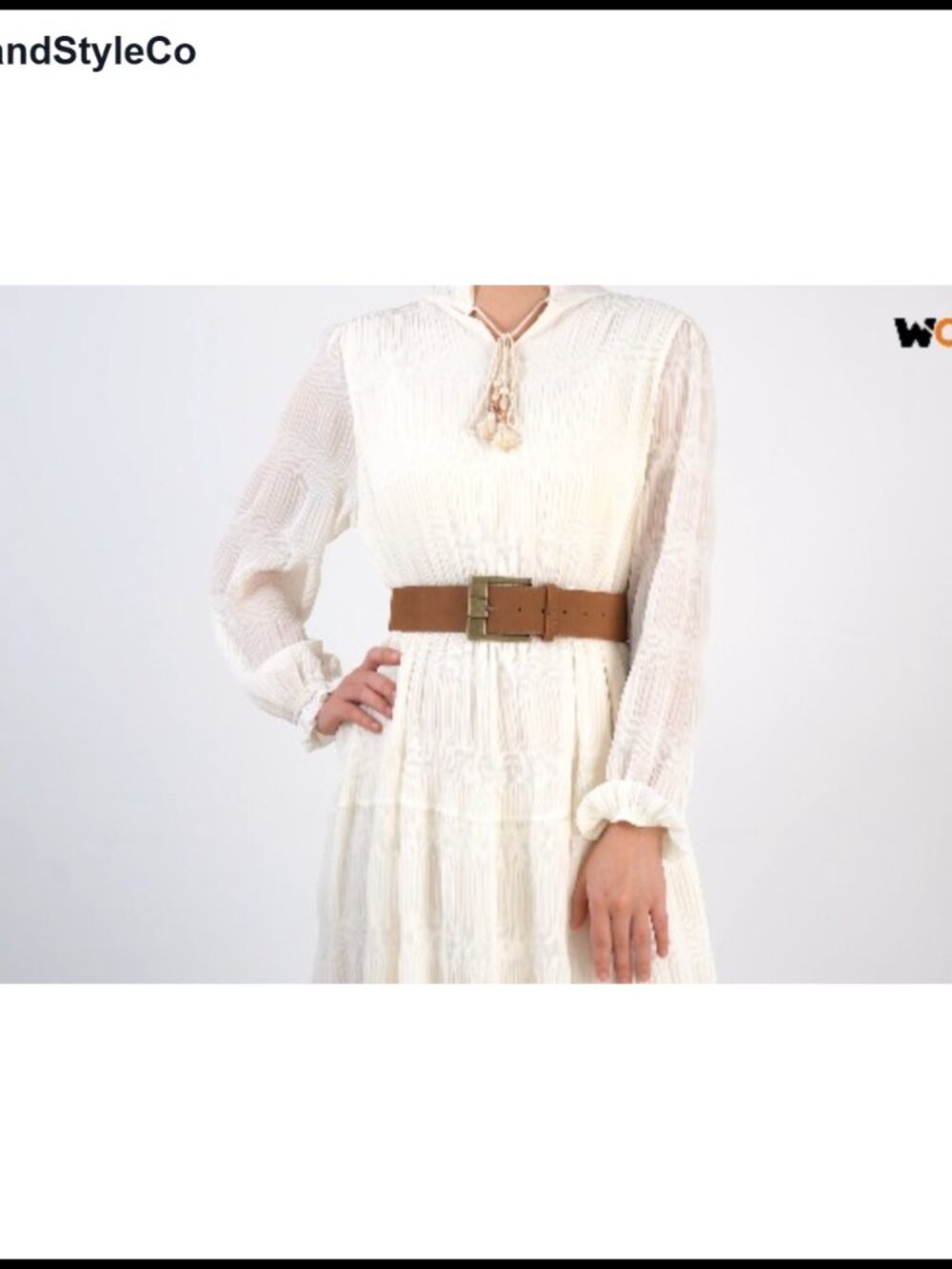 Wide Suede Leather Belt with Brass Buckle for Women Dresses Vintage Chunky - Picture 5 of 6